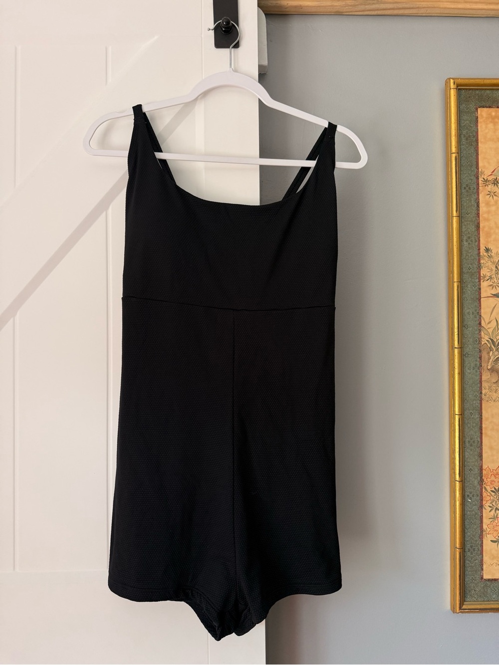 Black One Piece Swimsuit with Tie back